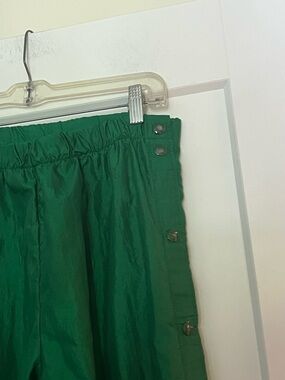 Vintage Green USA-Made Tearaway Snap Button Track Pants M
